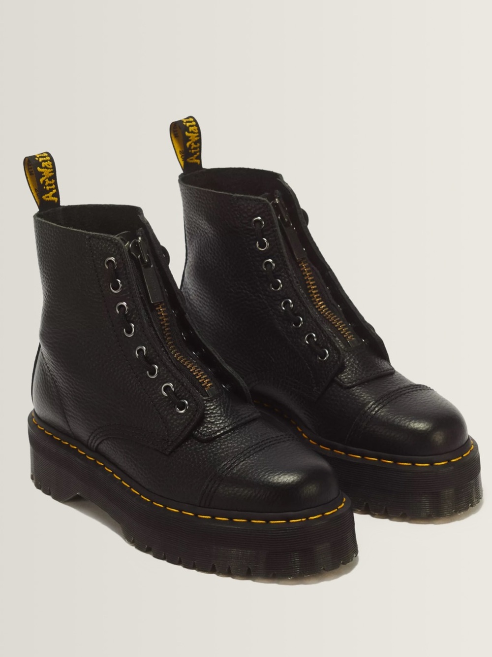 Dr. Martens Sinclair Milled Nappa Leather Platform Boots - Black US Size 6